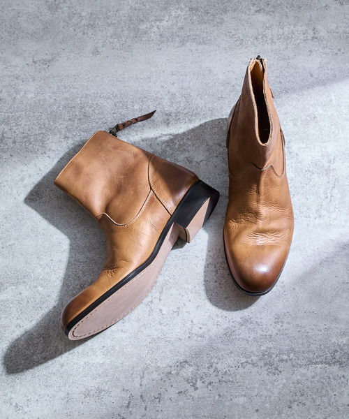 PADRONE パドローネ / BACK ZIP BOOTS [EDWARD] バックジップレザー