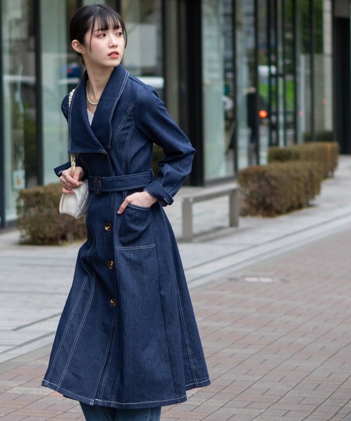 pumpkin port（パンプキンポート）の「ストレッチデニム ワンピース