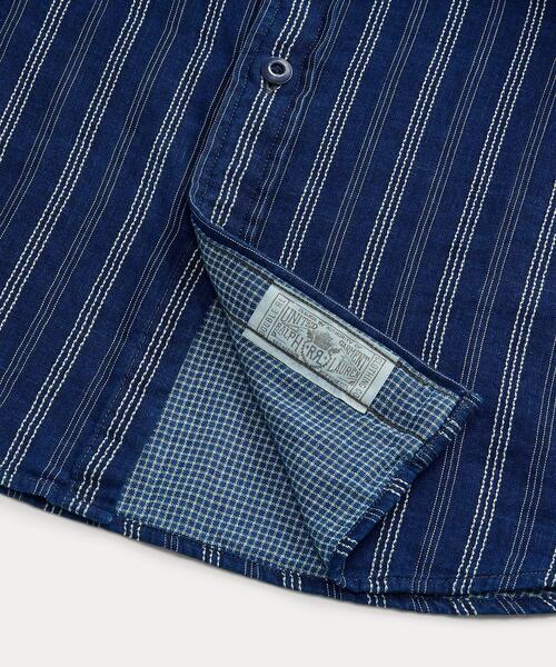 RRL（ダブル アール エル）の「インディゴ ストライプド ダブル