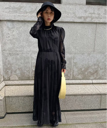 Ameri（アメリ）の「MEDI EMBROIDERY TULLE LACE DRESS（ワンピース