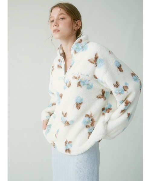 セール】ボアフリースハーフジップトップス（ルームウェア/パジャマ