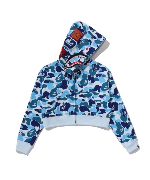 ABC CAMO CRYSTAL STONE SHARK CROPPED FULL ZIP HOODIE（パーカー