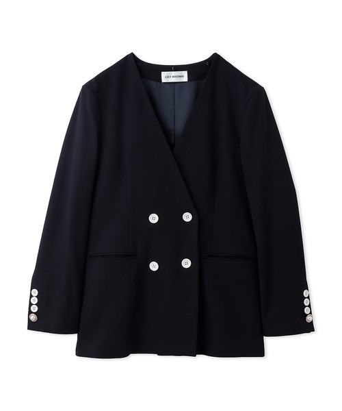 LILY BROWN（リリーブラウン）の「アタッチドレースカラーダブルJK