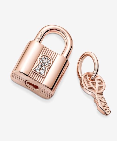 PANDORA（パンドラ）の「ローズゴールド パドロック ＆ キー