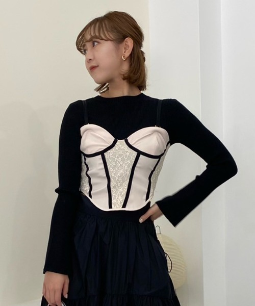 LILY BROWN（リリーブラウン）の「コルセットキャミビスチェ