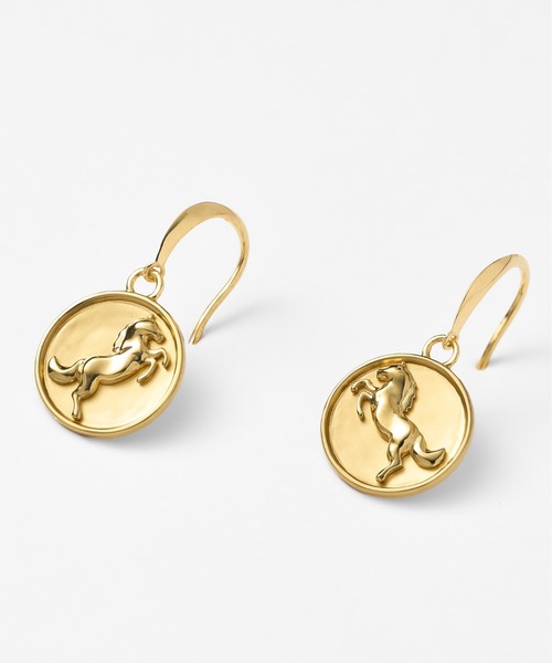 K18 馬/ホース/馬蹄/ホースシュー ピアス（ピアス（両耳用））｜Jewel