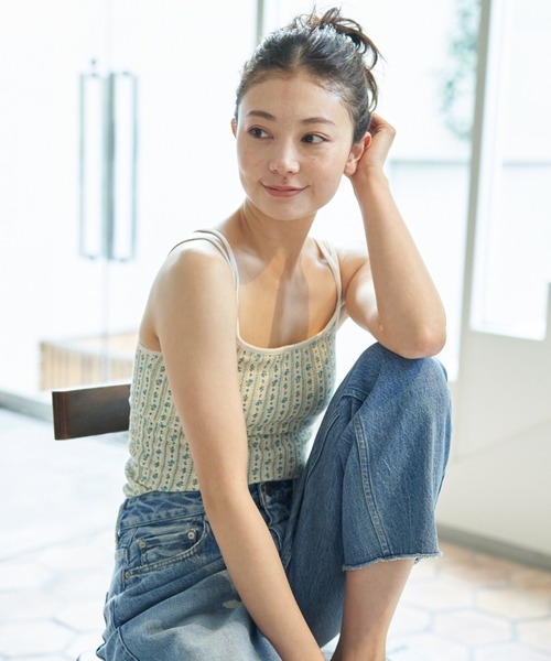 JEMORGAN/ジェーイーモーガン】花柄 カップ付キャミソール / TC