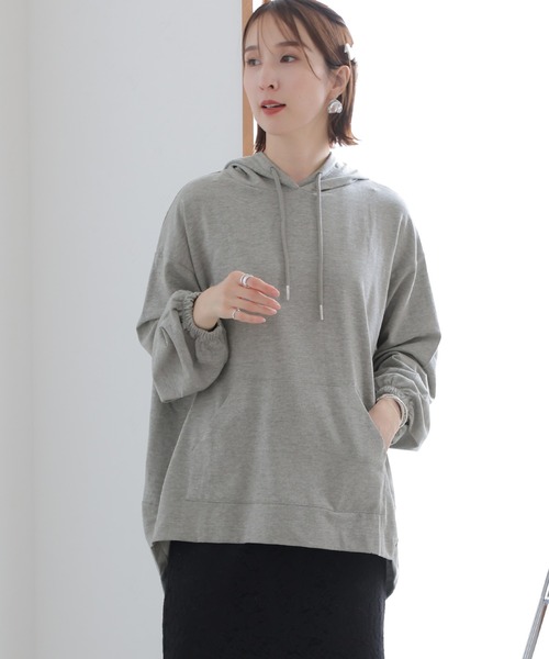 セール】ミニ裏毛ヒップカバーパーカー（パーカー）｜ElegChic