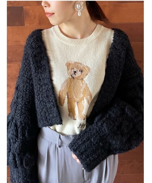 LILY BROWN（リリーブラウン）の「ハンドニットカーディガン