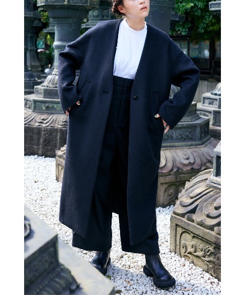 ENFOLD（エンフォルド）の「ウールリバー ノーカラーコート（ノー