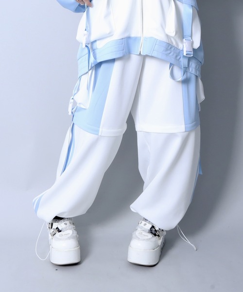 Amilige（アミリージュ）の「バイカラージョガーワイドジャージパンツ