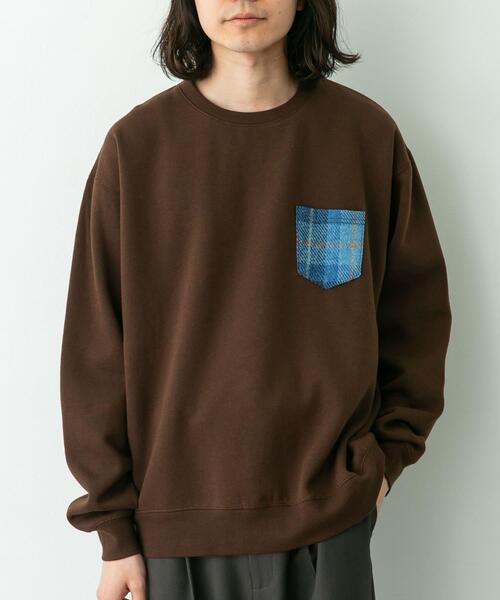 セール】HARRIS TWEEDポケットスウェットプルオーバー（スウェット