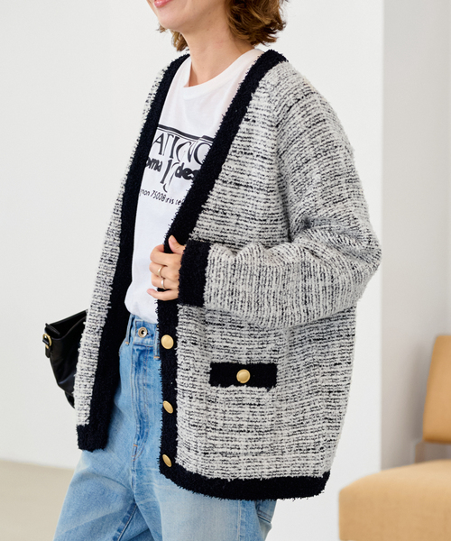 FRAMeWORK（フレームワーク）の「TWEEDニットカーディガン