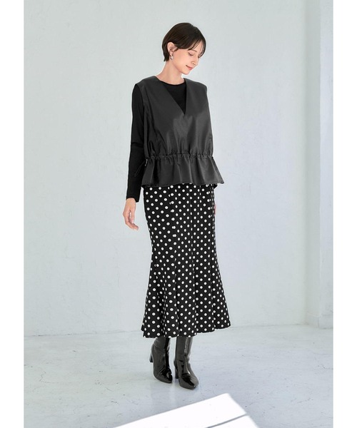 ドット柄ジャージーマーメイドスカート（スカート）｜STYLE DELI