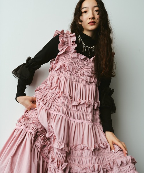 PERNA（ペルナ）の「ギャザーキャミフリルワンピース（ワンピース