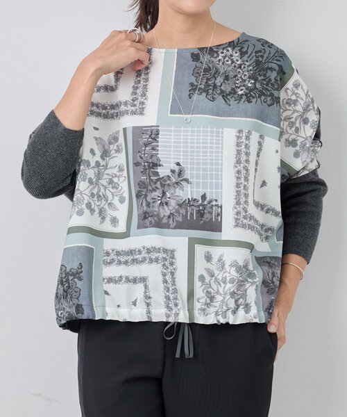 スカーフパッチワークプリントニット（ニット/セーター）｜BEARDSLEY