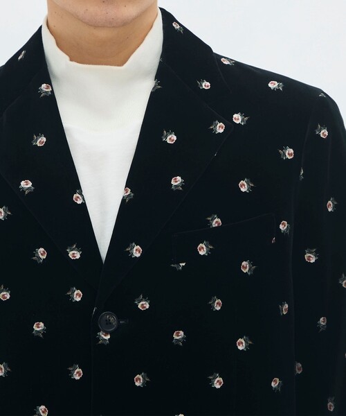 CABaN ベロアローズプリント テーラードジャケット（テーラード