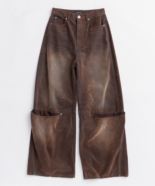 Cover Leg Flocky Denim Pants/カバーレッグフロッキーデニムパンツ