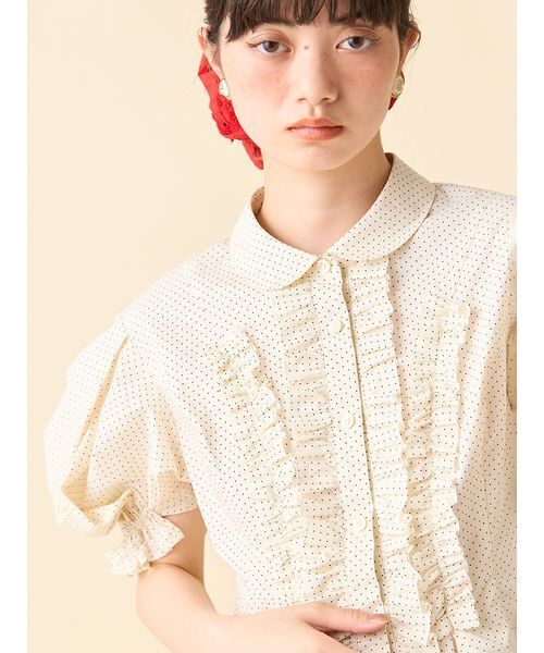 セール】フリルレースアップブラウス（シャツ/ブラウス）｜LILY BROWN