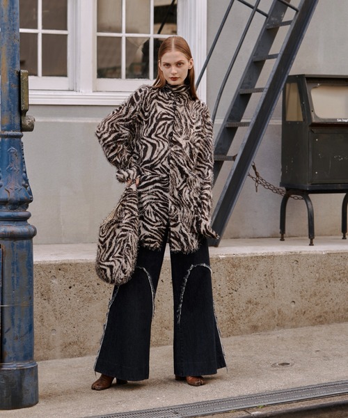 seyto（セイト）の「Animal jacquard fringe shirt / アニマル