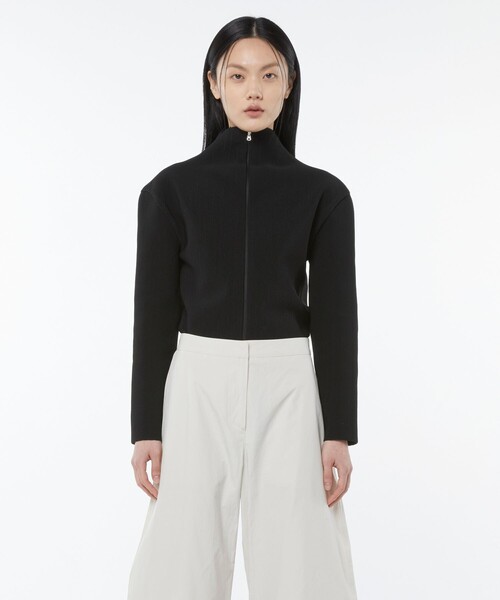 セール】AMOMENTO/アモーメント MOCK NECK ZIP-UP CARDIGAN/モック