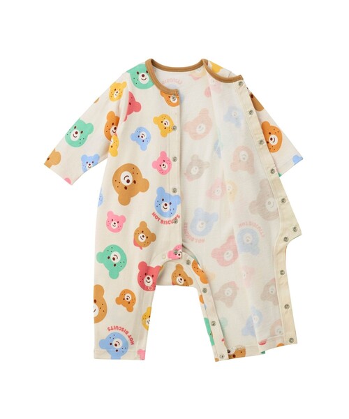 カラフルビーンズ 総柄カバーオール（ロンパース）｜HOT BISCUITS