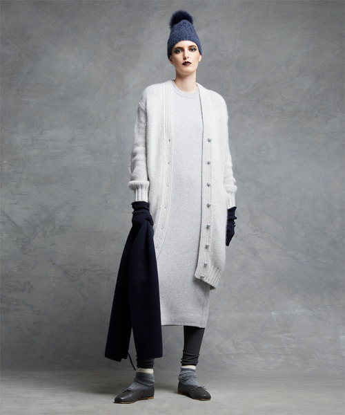 Drawer（ドゥロワー）の「Drawer ムートンパッチロングカーディガン