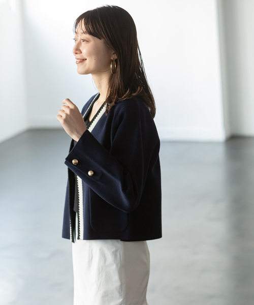 Noble（ノーブル）の「ライト配色トリミングミラノリブショート