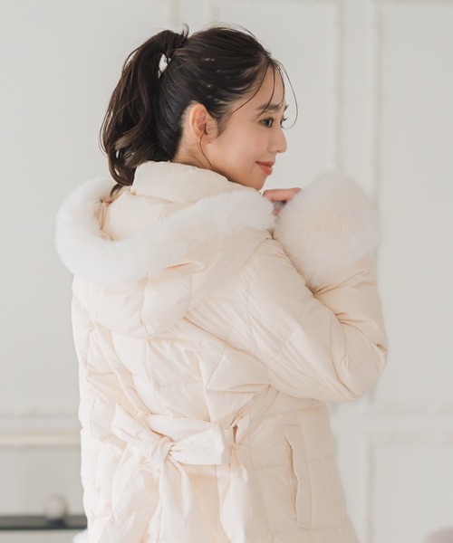 セール】2025秋冬新作 スタンドネックフードロングダウン（ダウン