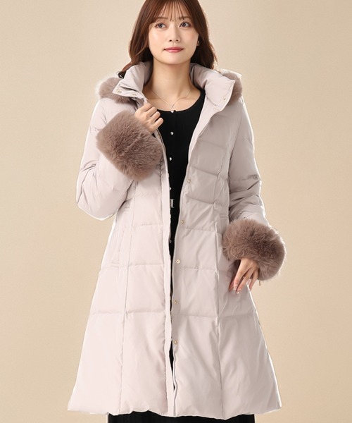 セール】2025秋冬新作 スタンドネックフードロングダウン（ダウン