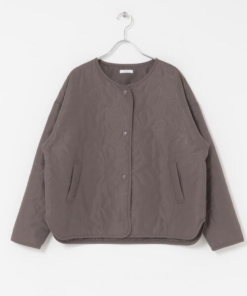 セール】ノーカラー中綿ブルゾン（ノーカラージャケット）｜ITEMS