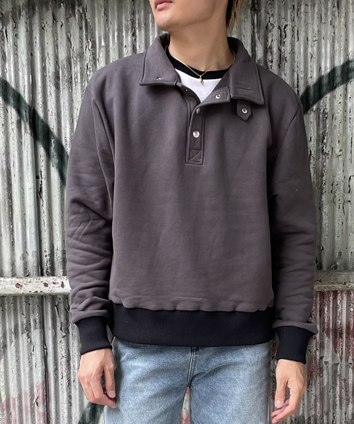 Half Snap Sweat Shirt：ハーフスナップスウェットシャツ（Tシャツ