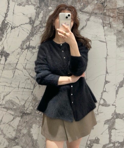 FRAY I.D（フレイアイディー）の「FOXカシミアペプラムカーディガン