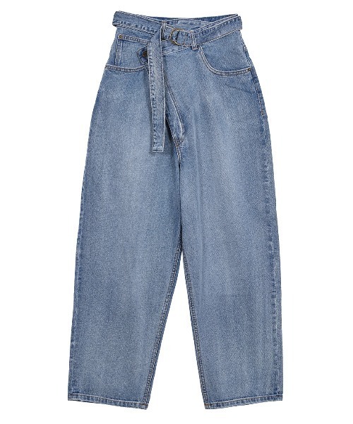 Ameri（アメリ）の「CROSS FRONT PAPA DENIM（デニムパンツ）」 - WEAR