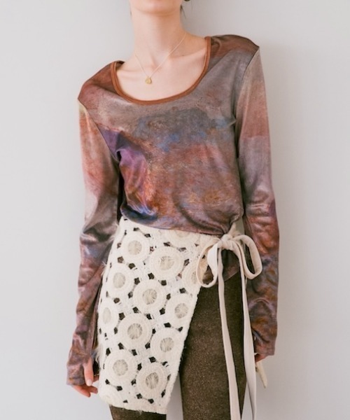 sahara（サハラ）の「Velour Art Print Top/ベロアアートプリント