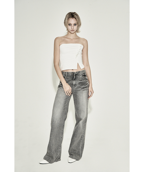 STRAIGHT CAT WASHING DENIM PANTS GRAY（デニムパンツ）｜SYNERJYN