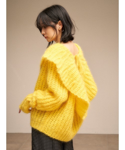SNIDEL（スナイデル）の「バックオープンローゲージニットプルオーバー