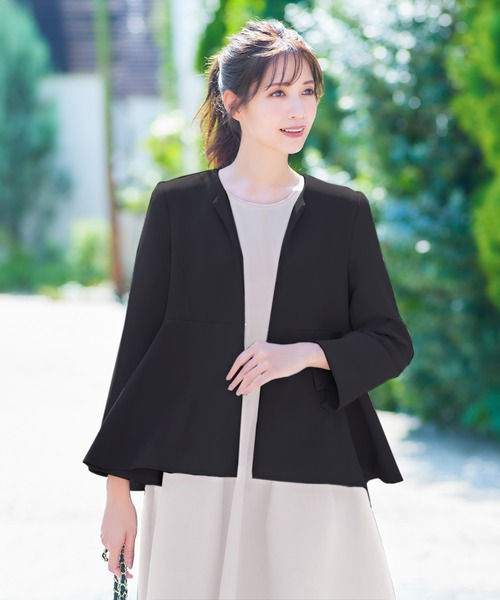 セール】ノーカラーペプラムジャケット フォーマル セレモニー 卒業式