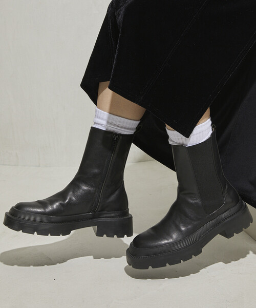 セール】ATELIER BRUGGE/アトリエブルージュ レザー サイドゴア タンク