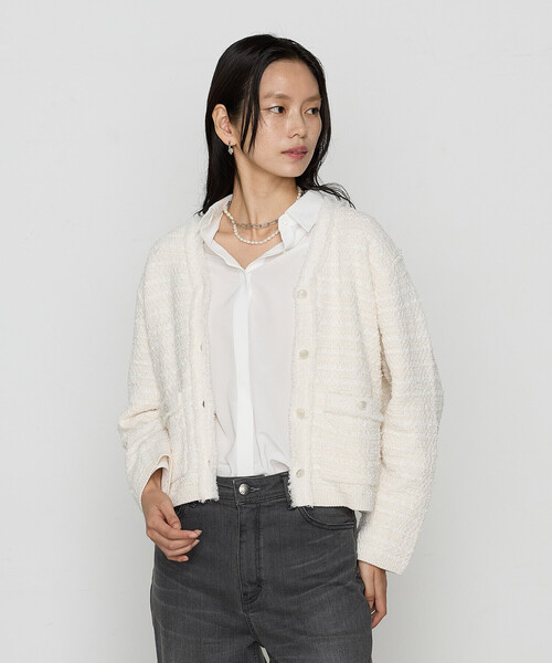 セール】〔 TALLサイズ 〕 ツイードニット カーディガン（カーディガン