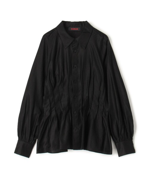caban（キャバン）の「コットンサテンモールスキン タックブラウス