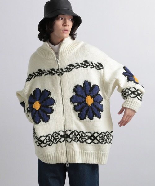 HARE（ハレ）の「フラワーカウチンニットブルゾン(HARE)（ニット