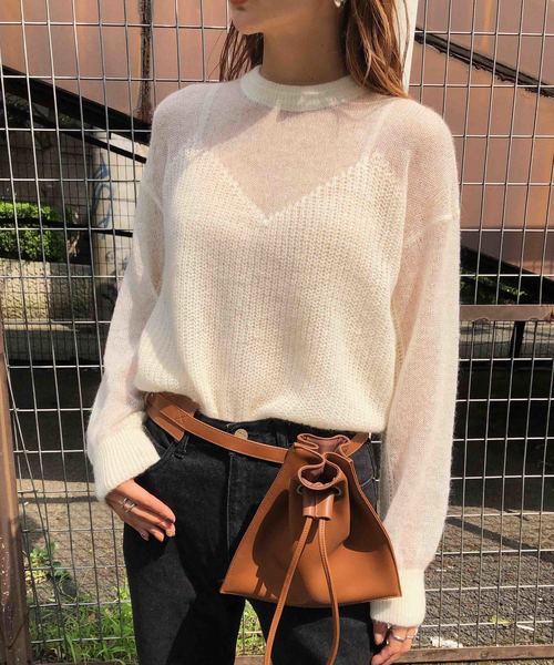 Ameri（アメリ）の「BUSTIER PATTERN KNIT SET（ニット/セーター