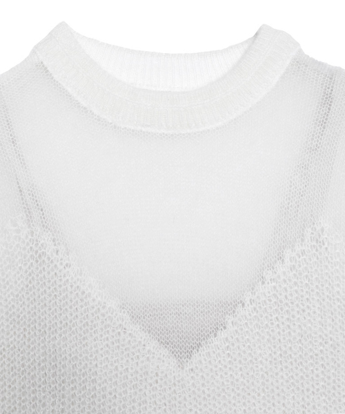 Ameri（アメリ）の「BUSTIER PATTERN KNIT SET（ニット/セーター