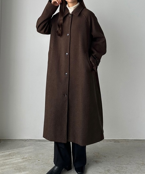 callautia（カラウティア）の「ヘリンボーンステンカラーロングコート