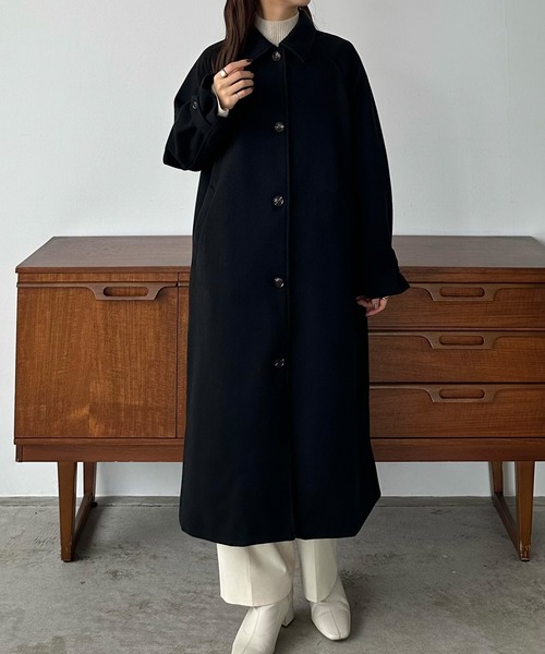 callautia（カラウティア）の「ヘリンボーンステンカラーロングコート