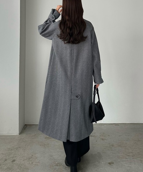 callautia（カラウティア）の「ヘリンボーンステンカラーロングコート