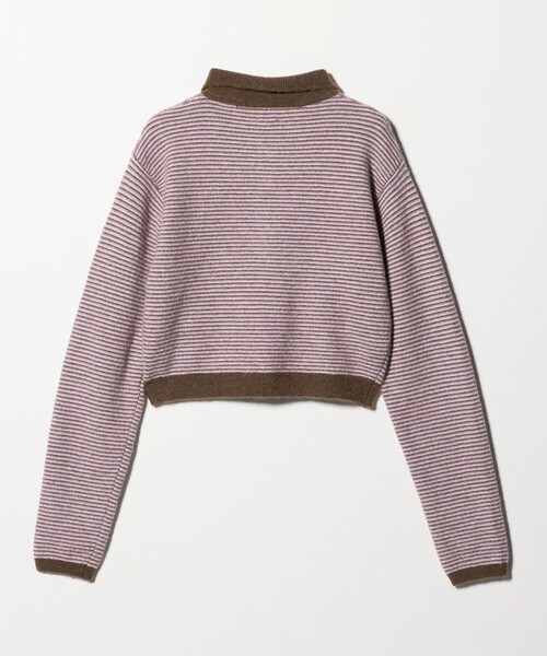 6（ロク）の「＜6(ROKU)＞アルパカウールナイロン ポロニット（ニット