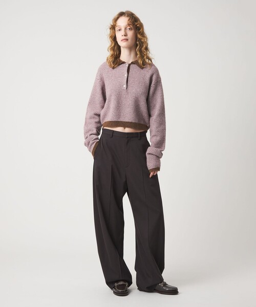 6（ロク）の「＜6(ROKU)＞アルパカウールナイロン ポロニット（ニット