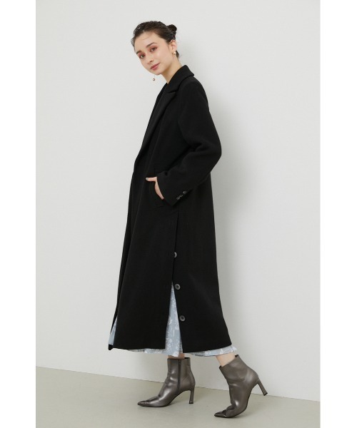 rienda（リエンダ）の「サイドボタンロングウールMIXチェスターコート